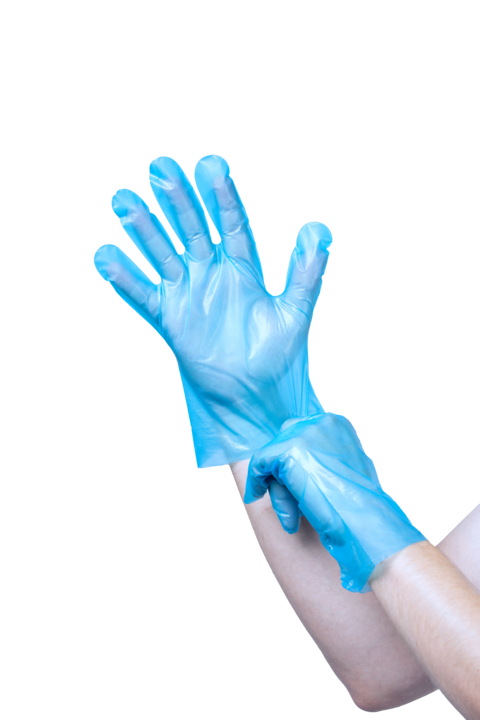 productfoto handschoenen blauw – SAFEBASICS™ TPE HANDSCHOENEN BLUE FOOD