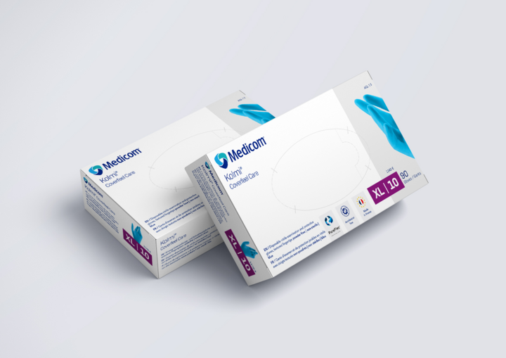 conditionnement gants bleu – GANT NITRILE KOLMI® COVERFEEL CARE