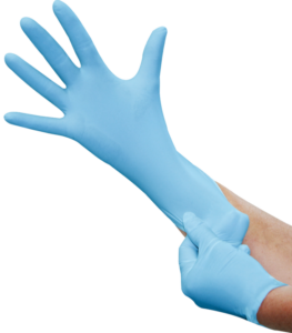 photo produit gants bleu – GANT NITRILE KOLMI® COVERFEEL CARE