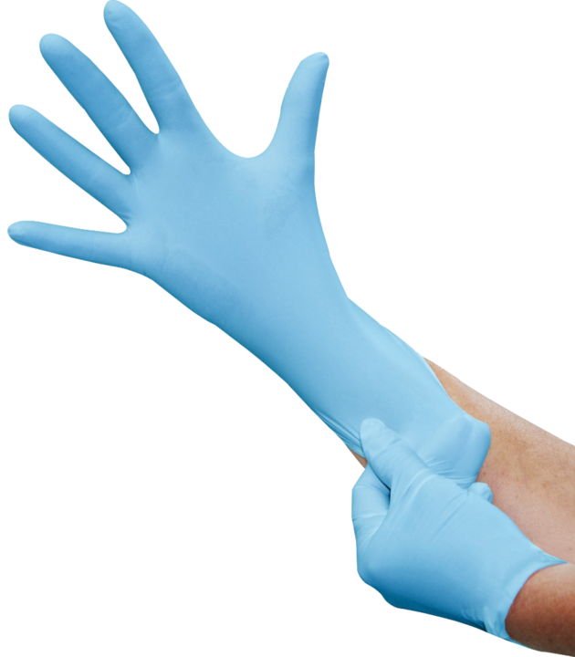 photo produit gants bleu – GANT NITRILE KOLMI® COVERFEEL CARE