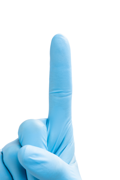 photo produit gants bleu – GANT NITRILE KOLMI® COVERFEEL CARE LONG
