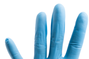photo produit gants bleu – GANT NITRILE KOLMI® COVERFEEL CARE LONG