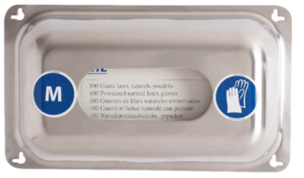 photo produit accessoires métal – DISTRIBUTEUR MURAL INOX POUR GANTS