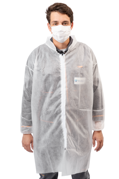 photo produit vêtements blanc – BLOUSE SAFEWEAR PP 25G/M² À ZIP