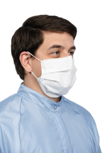 Produktfoto masken weiß – ISOAIR® REINRAUMMASKE MIT OHRSCHLAUFEN
