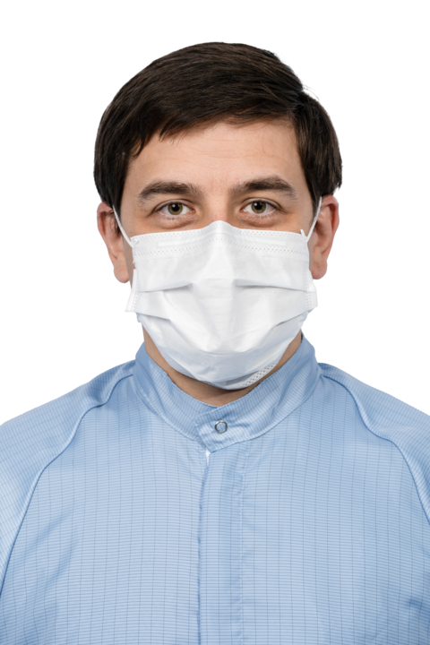 Produktfoto masken weiß – ISOAIR® REINRAUMMASKE MIT OHRSCHLAUFEN