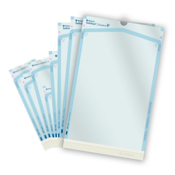 photo produit produits de stérilisation bleu translucide – SACHETS DE STERILISATION SAFESEAL® QUATTRO