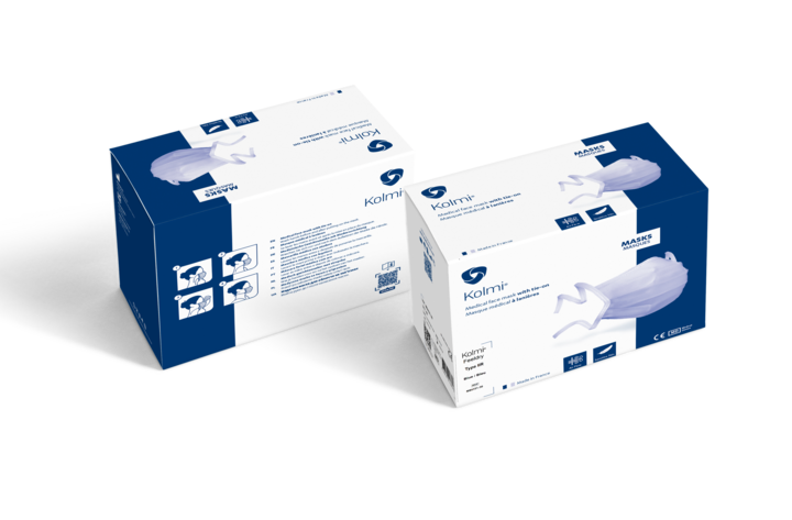 conditionnement masques bleu – MASQUE À LIENS TYPE IIR KOLMI® VITALS