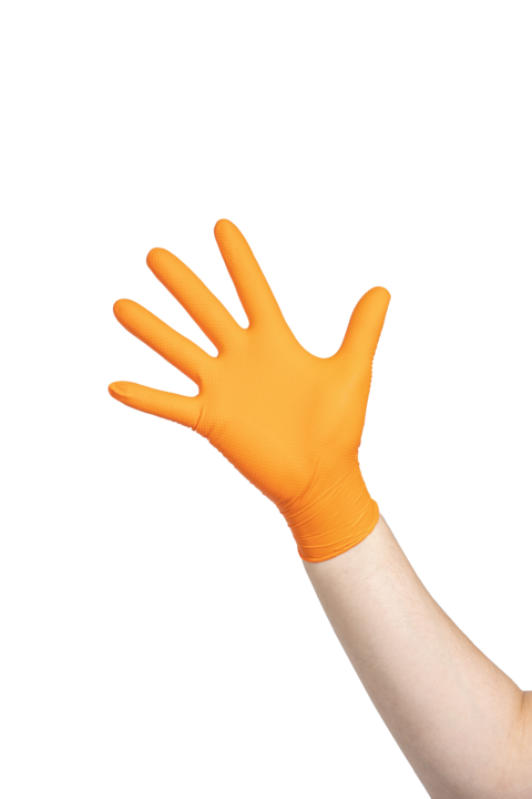 photo produit gants orange – GANT NITRILE HERKUL® GRIP EXTRA STRONG