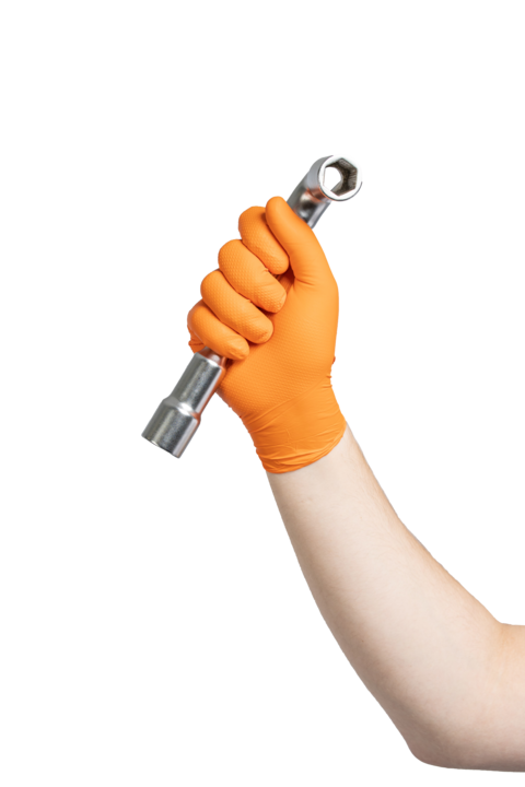 photo produit gants orange – GANT NITRILE HERKUL® GRIP EXTRA STRONG