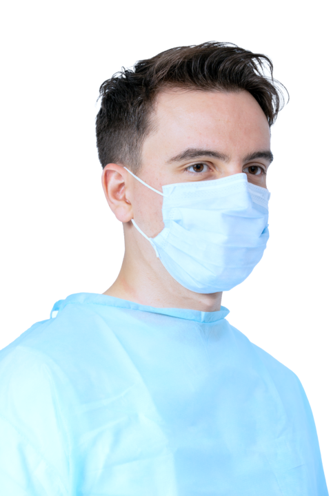 photo produit masques bleu – MASQUE À ÉLASTIQUES TYPE II KOLMI® VITALS