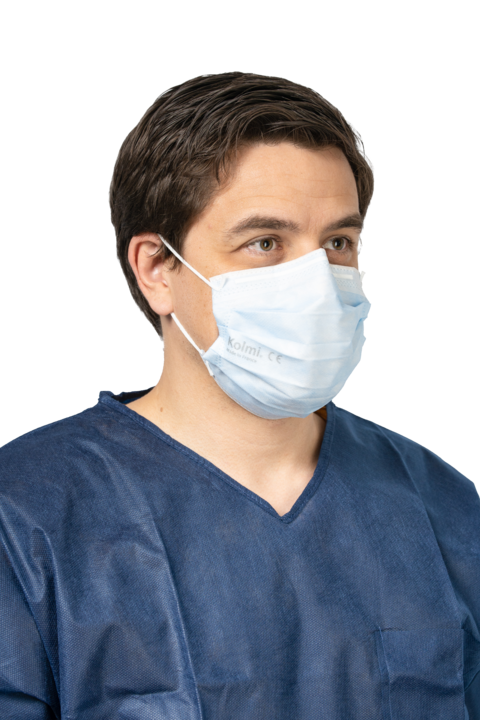 photo produit masques bleu – MASQUE À ÉLASTIQUES TYPE II KOLMI® SOFTEX