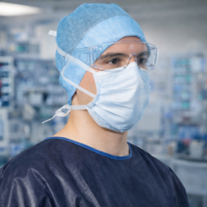 in gebruik maskers blauw – KOLMI® SOFTEX TYPE II STRIKMASKER MET SCHUIMSTRIP