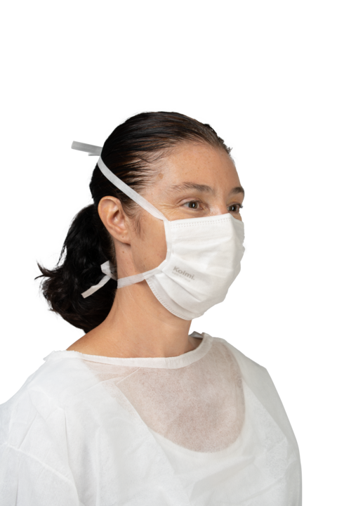 product photo masks blue – KOLMI® FEELDRY TYPE IIR TIE-ON MASK