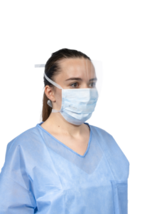 productfoto maskers blauw – KOLMI® FEELDRY TYPE IIR MASKER MET VIZIER