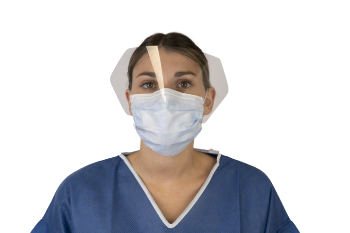photo produit masques bleu – MASQUE À ÉLASTIQUES TYPE IIR KOLMI® SOFTEX À VISIÈRE