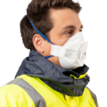 Produktfoto masken weiß / blau – SAFEMASK® FIT+PRO FFP2 NR MASKE MIT VENTIL