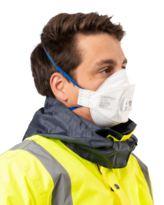 photo produit masques blanc / bleu – MASQUE FFP2 NR SAFEMASK® FIT+PRO A VALVE