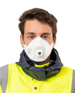 photo produit masques blanc / bleu – MASQUE FFP2 NR SAFEMASK® FIT+PRO A VALVE