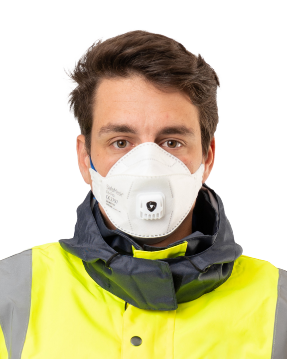 photo produit masques blanc / bleu – MASQUE FFP2 NR SAFEMASK® FIT+PRO A VALVE