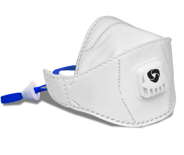 photo produit masques blanc / bleu – MASQUE FFP2 NR SAFEMASK® FIT+PRO A VALVE