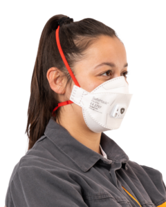 photo produit masques blanc / rouge – MASQUE FFP3 NR SAFEMASK® FIT+PRO A VALVE