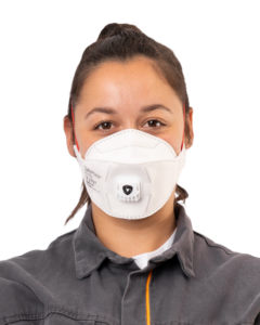 photo produit masques blanc / rouge – MASQUE FFP3 NR SAFEMASK® FIT+PRO A VALVE