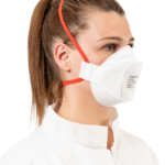 productfoto maskers wit / rood – SAFEMASK® FIT+PRO FFP3 NR MASKER