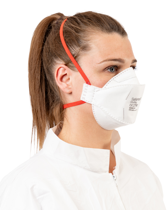 photo produit masques blanc / rouge – MASQUE FFP3 NR SAFEMASK® FIT+PRO