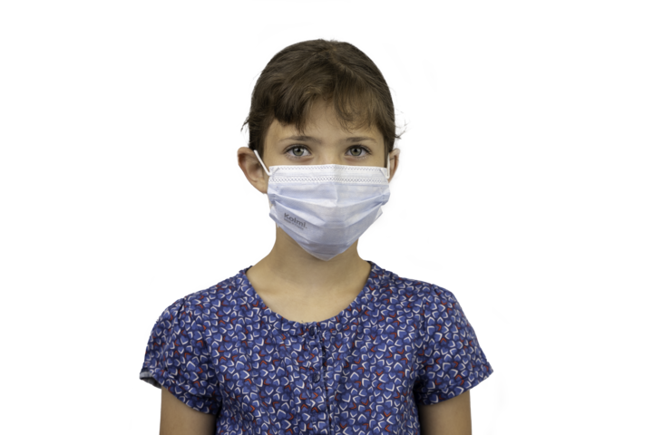 photo produit masques bleu – MASQUE À ÉLASTIQUES TYPE II KOLMI® SOFTEX KIDS 5-12