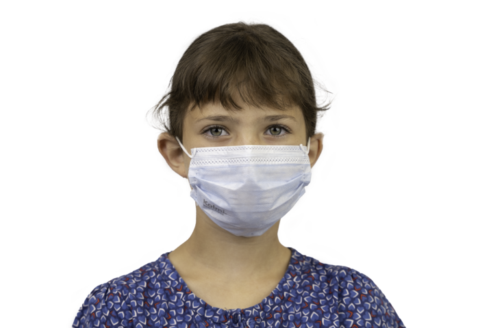 photo produit masques bleu – MASQUE À ÉLASTIQUES TYPE II KOLMI® SOFTEX KIDS 5-12