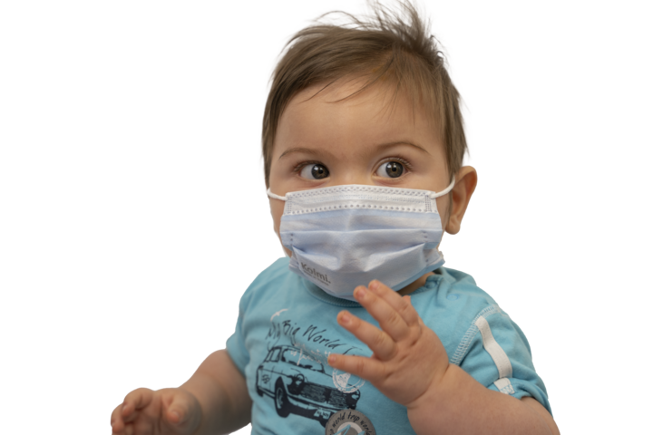 photo produit masques bleu – MASQUE À ÉLASTIQUES TYPE II KOLMI® SOFTEX KIDS 1-5