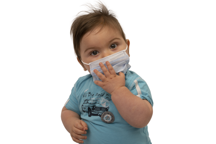 photo produit masques bleu – MASQUE À ÉLASTIQUES TYPE II KOLMI® SOFTEX KIDS 1-5