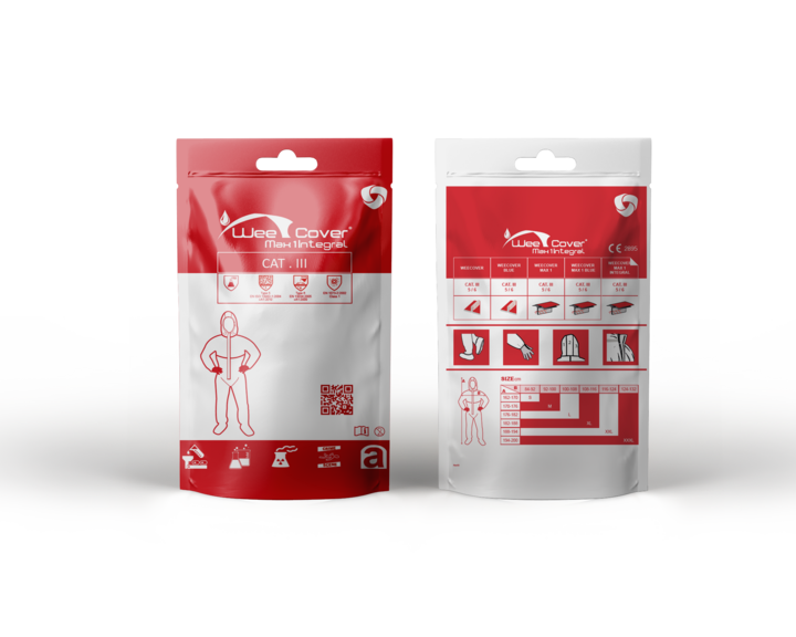 conditionnement vêtements blanc / rouge – COMBINAISON WEECOVER® MAX 1 INTEGRAL TYPE 5/6