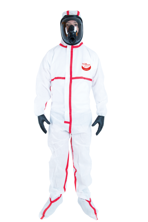 photo produit vêtements blanc / rouge – COMBINAISON WEECOVER® MAX 1 INTEGRAL TYPE 5/6