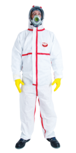 productfoto kleding wit / rood – WEECOVER® MAX 1 OVERALL TYPE 5/6