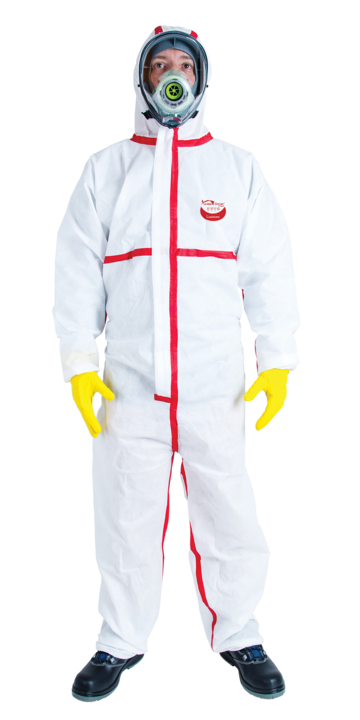 photo produit vêtements blanc / rouge – COMBINAISON WEECOVER® MAX 1 TYPE 5/6